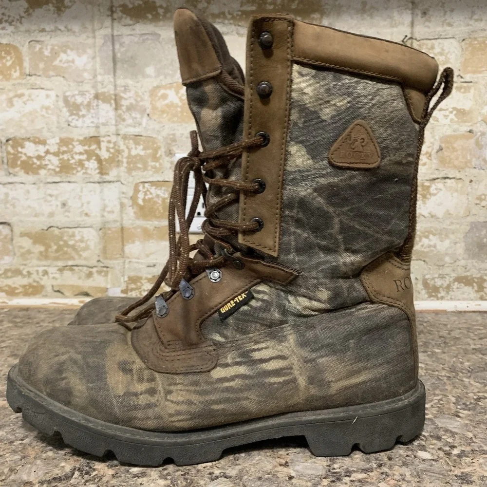 Rocky Gore Tex Camo Boots Sz 11.5 Mens Thinsulate Tall Bobcat Hi 1000 Gr 8927